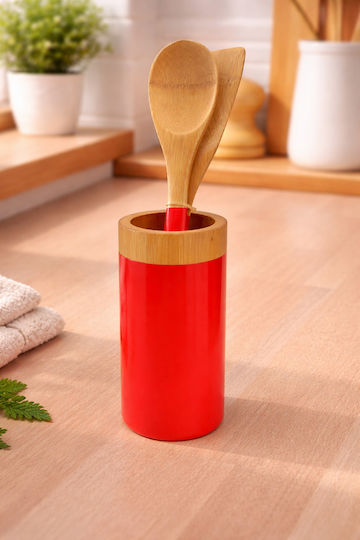 Wooden Cooking Utensil Set with Base Brown 2pcs