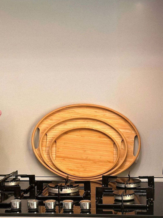 SteweHome Bamboo Δίσκος Σερβιρίσματος 45x30x29cm 3τμχ