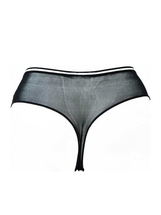 Γυναικεία String 2Pack με Δαντέλα Μαυρο