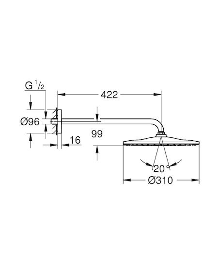 Grohe Rainshower Mono Rund Duschkopf 31cm