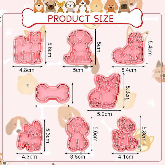 Stamp Cutters Dogs Dog Shapes 8pcs