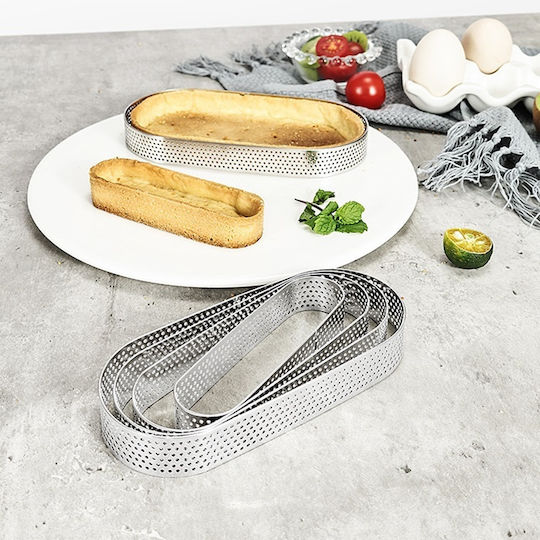 Perforated Tartlet Ring 15x5xh2cm Oval Tart Ring