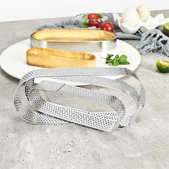 Perforated Tartlet Ring 15x5xh2cm Oval Tart Ring