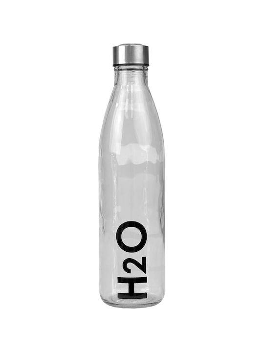 Ankor Glass Water Bottle with Screw Cap Transparent 1000ml Ankor Glass Water Bottle with Screw Cap Transparent 1000ml
