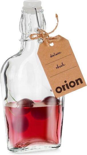 Orion Μπουκάλι Νερού Γυάλινο με Κλιπ Διάφανο 180ml