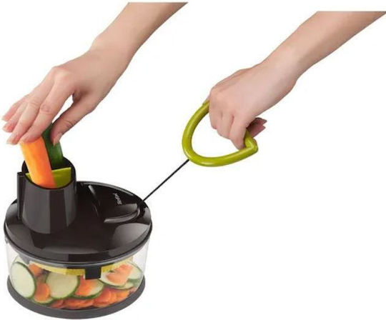 Tefal Mini Chopper K1390114 1.2l Bowl 2 Stainless Steel Discs Secure Lock Black Green