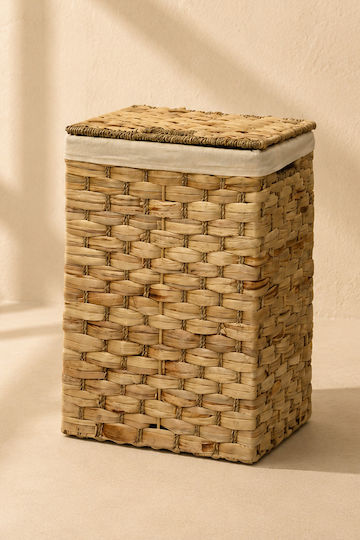 Kaemingk Decorative Fabric Basket with Cap and Handles Brown 45x36x64cm