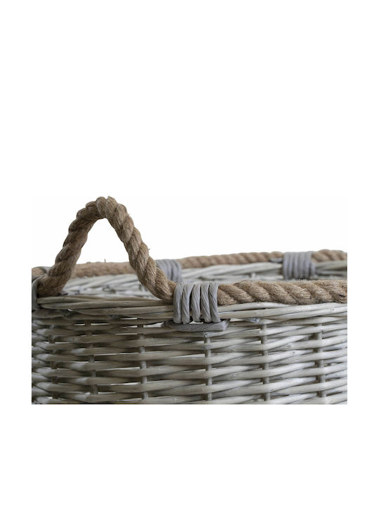Lesli Living Set of Gray Wicker Decorative Baskets 3 Pieces