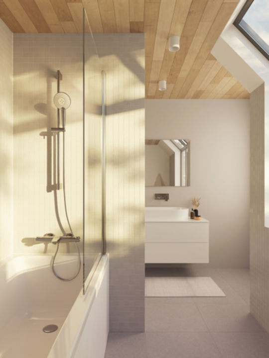Ideal Standard Ceratherm Shower Column with Bathtub Mixer 56.5cm Silver