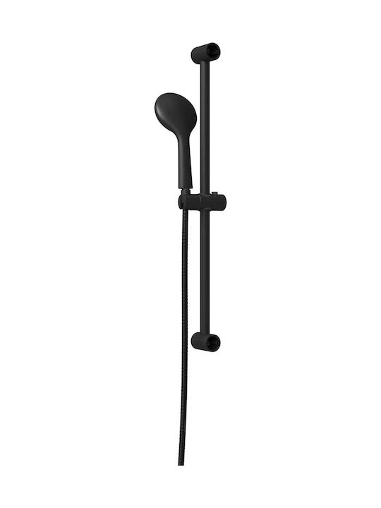 vidaXL Adjustable Shower Column Without Mixer Black
