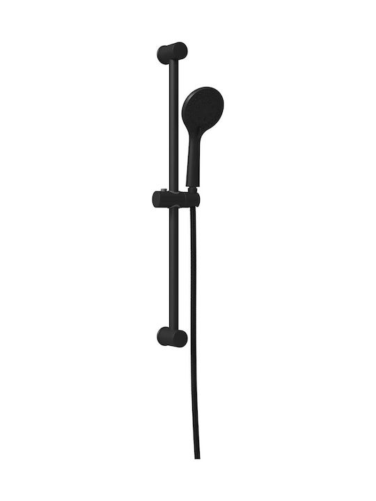 vidaXL Adjustable Shower Column Without Mixer Black