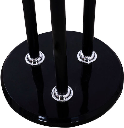 Freebox Metallic Coat Rack Black Triple with 9 Hooks & Cement Base 37x37x173cm