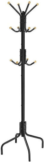 Songmics Freistehende Kleiderständer Metallisch Schwarz 55x55x180cm