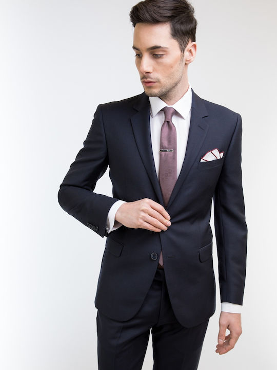 Men's Suit with Slim Fit Blue-black