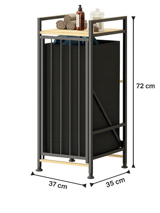 SteweHome Coș de Rufe Metalic 35x50x35cm Negru