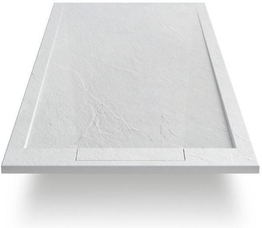 Karag Rectangular Acrylic Shower White Roccia 100x80x2.3cm
