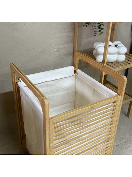 SteweHome Καλάθι Απλύτων Bamboo 30lt Πολύχρωμο SteweHome Καλάθι Απλύτων Bamboo 30lt Πολύχρωμο
