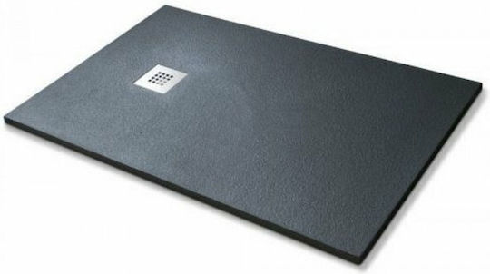 Karag Pietra Ορθογώνια Ντουζιέρα Τεχνητής Πέτρας 80x160cm Bianco