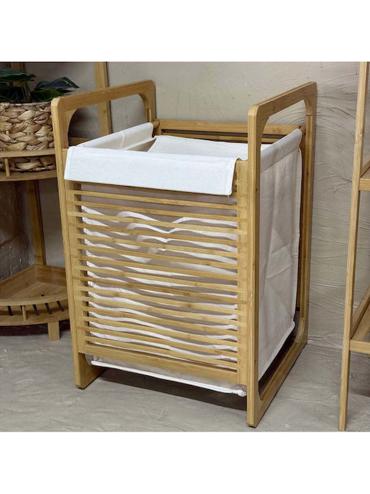 SteweHome Laundry Basket Bamboo 30l Multicolour