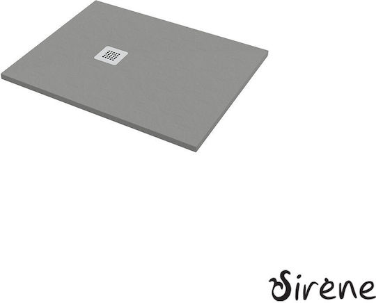 Sirene Slate Rectangulară Duș din piatră artificială 100x80cm Gri