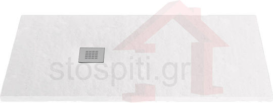 Sanitec Ceramic Shower White Flat 150x80x4.4cm