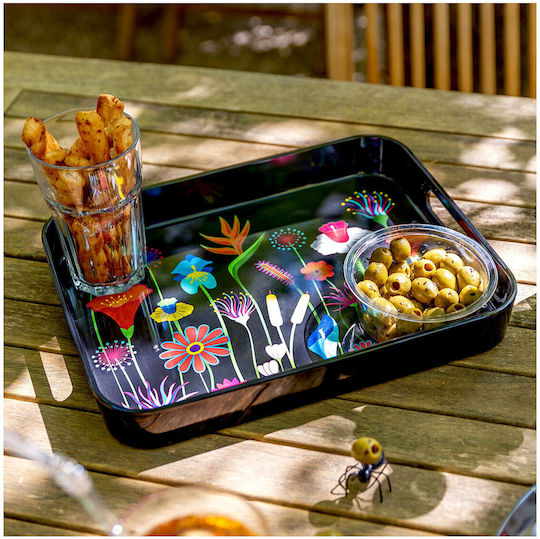 Pylones Диск за сервиране Aperitime Jardin Fleuri Пластмасов Поднос за сервиране с Дръжки 33x26x4.5см 1бр