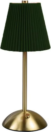 Table Lamp LED with Green Shade and Gold Base