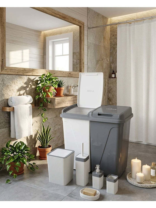 SteweHome SteweHome Wäschekorb Set Kunststoff 90lt Weiß SteweHome SteweHome Wäschekorb Set Kunststoff 90lt Weiß
