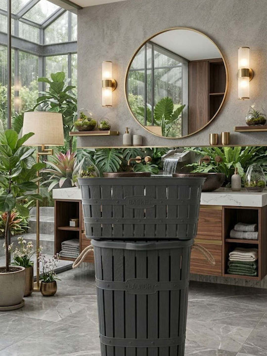 SteweHome Set Coșuri de Rufe din Plastic 65l Gri