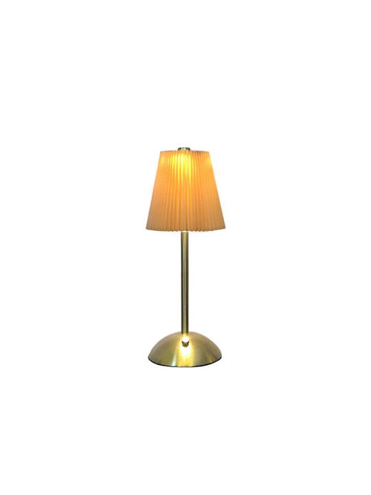 Table Lamp LED with Brown Shade and Gold Base