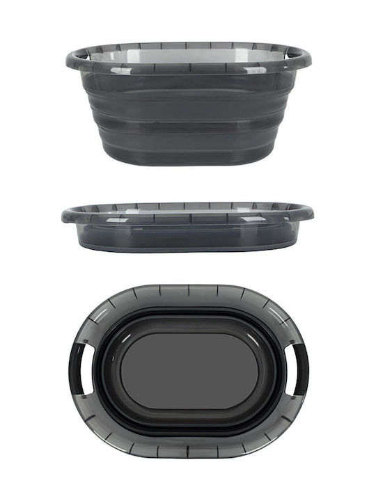 SteweHome Καλάθι Απλύτων Πλαστικό Πτυσσόμενο 25lt 54x39x23.5cm Γκρι