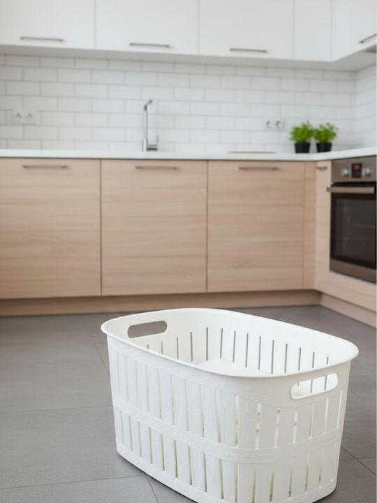 SteweHome Καλάθι Απλύτων Πλαστικό 40lt Λευκό