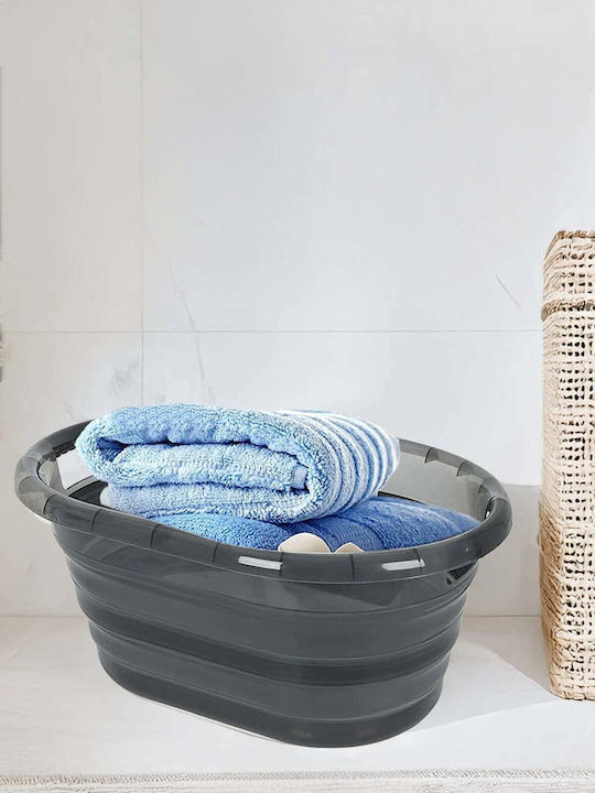 SteweHome Set Plastic Collapsible Laundry Baskets 90l Grey