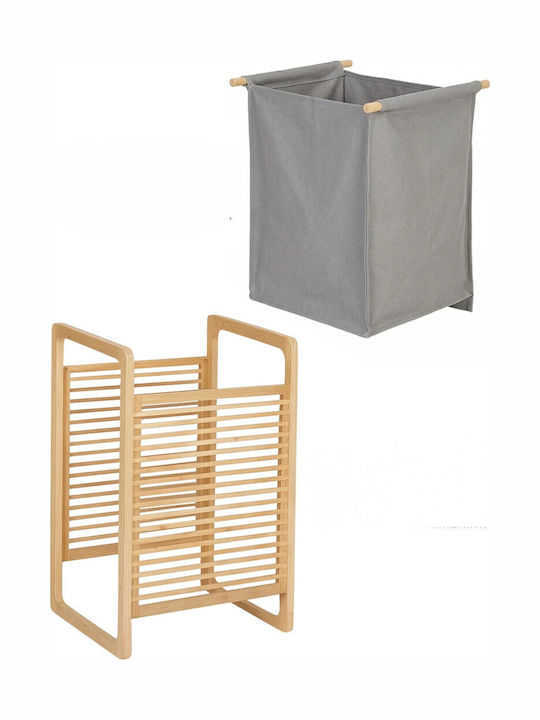 SteweHome Coș de Rufe din Bambus 45l Gri