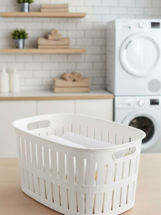 SteweHome Laundry Basket Plastic 40l White
