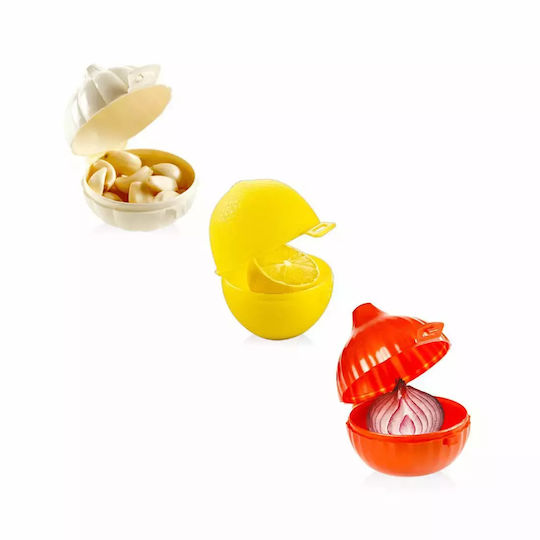 Set Plastic Cases 3 Positions Garlic Lemon Onion Qlux