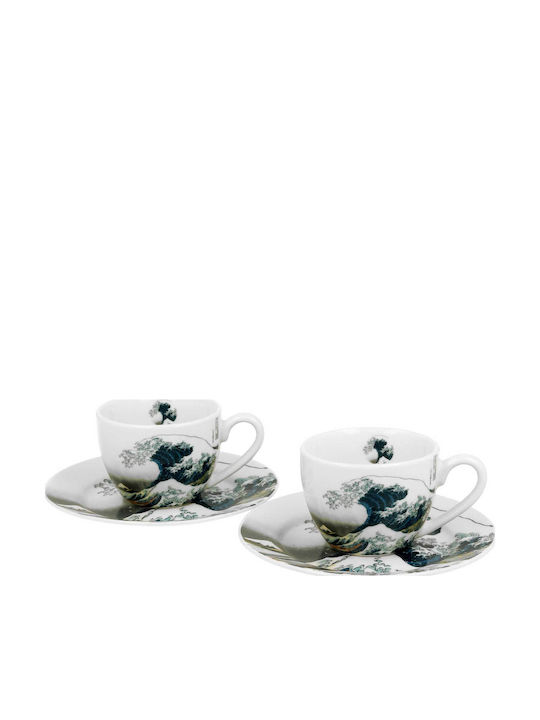 Σετ Φλιτζάνια Εσπρέσο Πιατάκια Duo Hokusai Great Wave 2 Τμχ