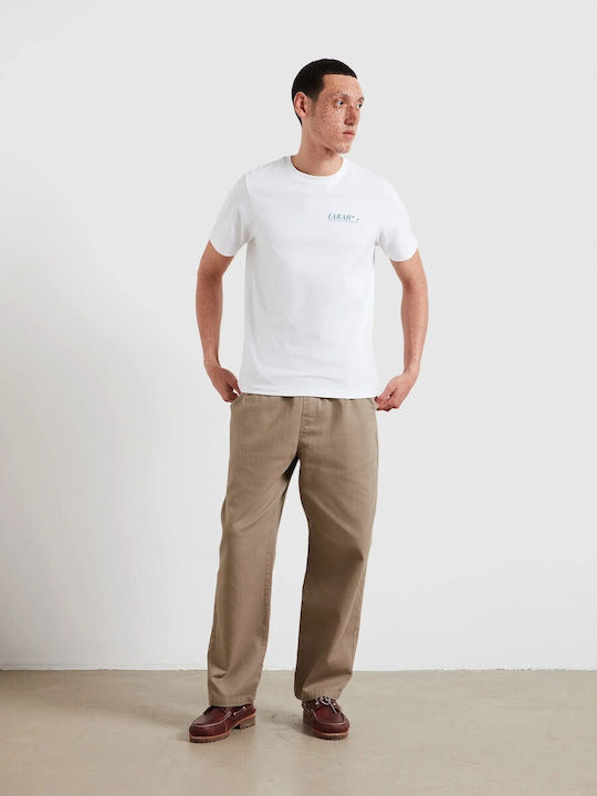 Farah Herren T-shirt Baumwoll Graphic Print Rücken Farah Weiß Baumwolle All Day Casual