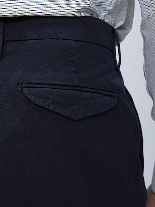 Elastic Trousers in Slim Fit Blue