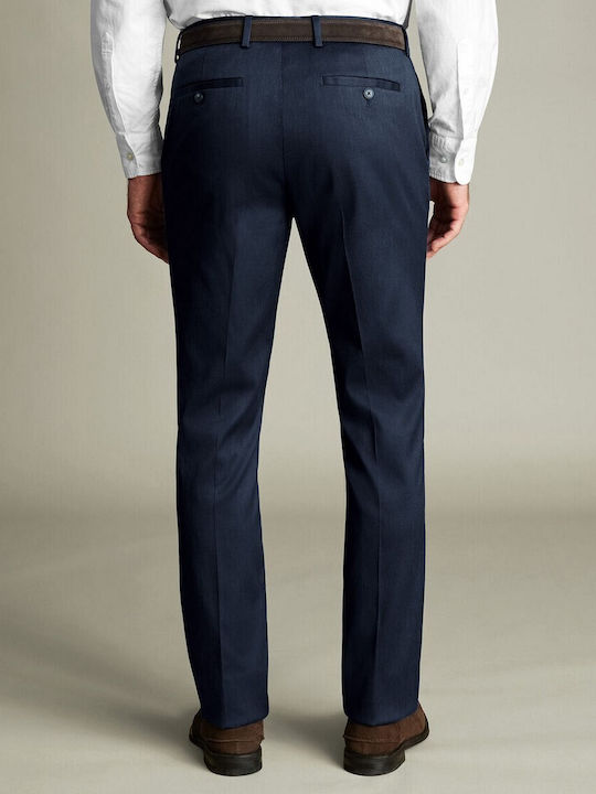 Men's Trousers Chinos Elastic Slim Fit Dark Blue