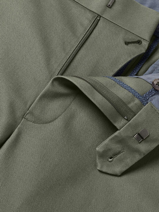 Herrenhose Chino Elastisch Schlank Passform Grün
