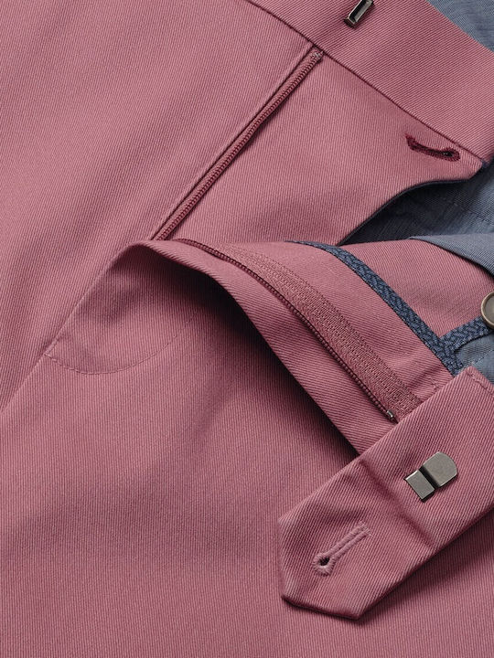 Men's Trousers Chinos Elastic Slim Fit Pink Dark