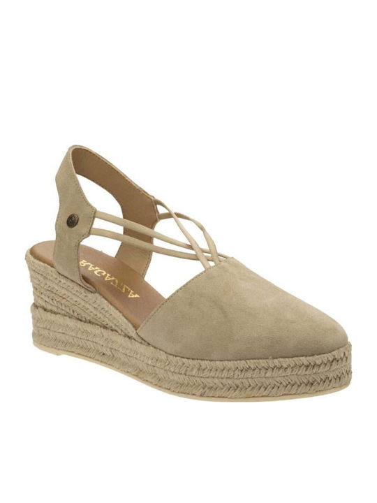 Platforme Dama De Vară Tip Espadrile Bej