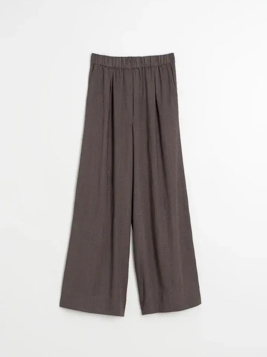 Damen High Rise Pantaloons in Entspannte Passform Beige