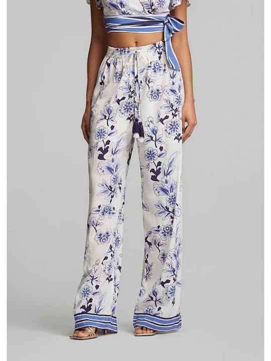 Women's Blue Set with Straight Leg Trousers
