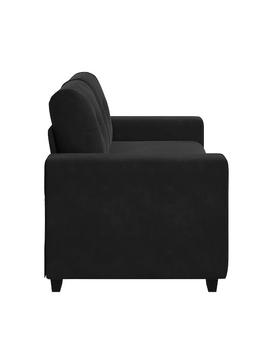 Двуместен Кадифен Диван Черен 180x77x82см