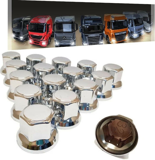 100 Pcs Bolt Nut Caps 32 Mm Chrome Trucks Trailers More