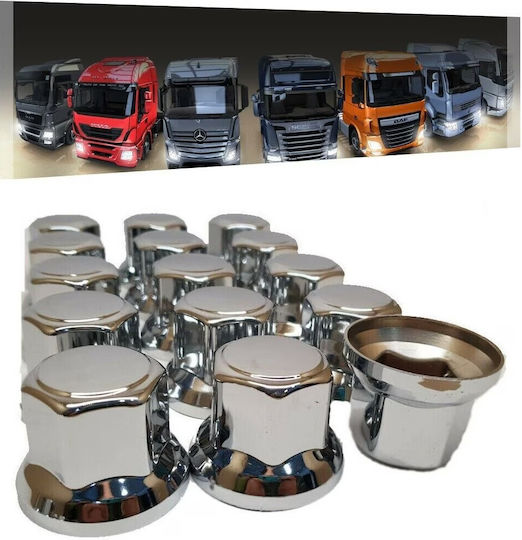 60 Pcs Bolt Nut Caps 32 Mm Chrome Trucks Trailers More