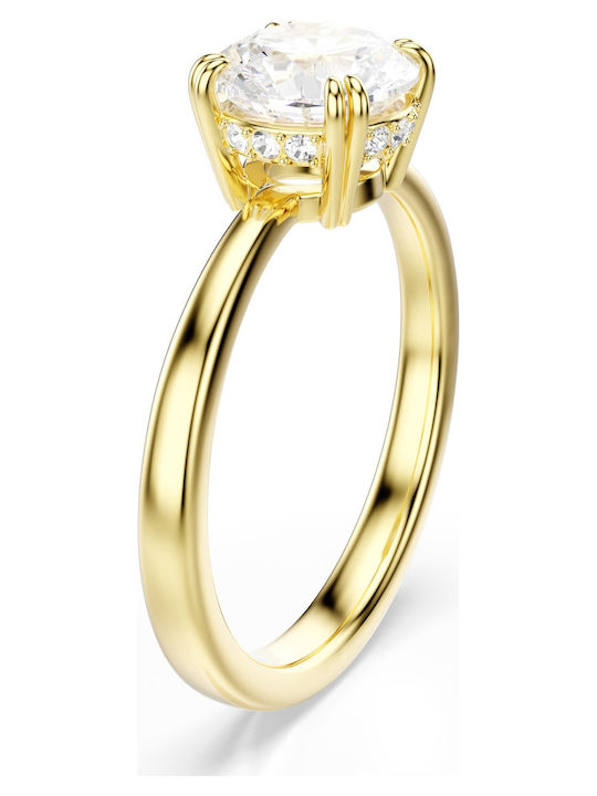 Swarovski Damentagring mit Steinen Vergoldet