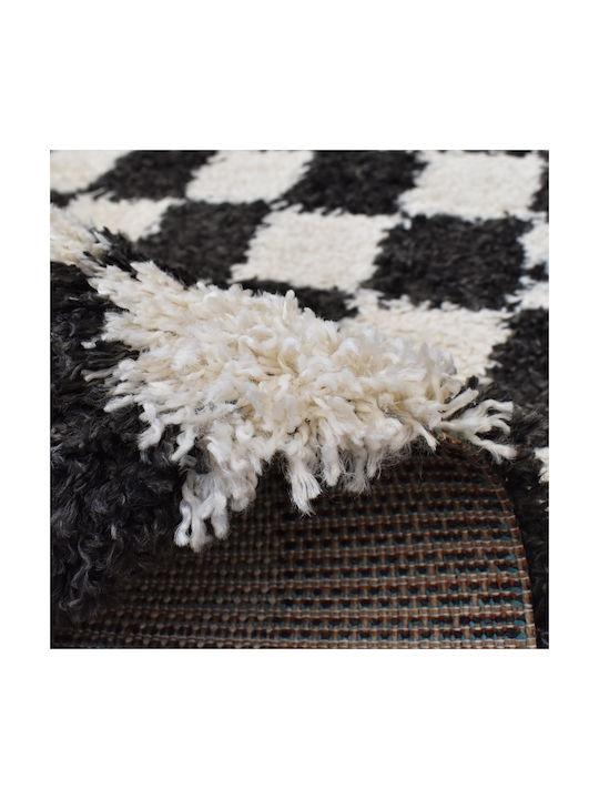 Shaggy Attic Living Room Rug Rectangular Cream-Black 120x170cm